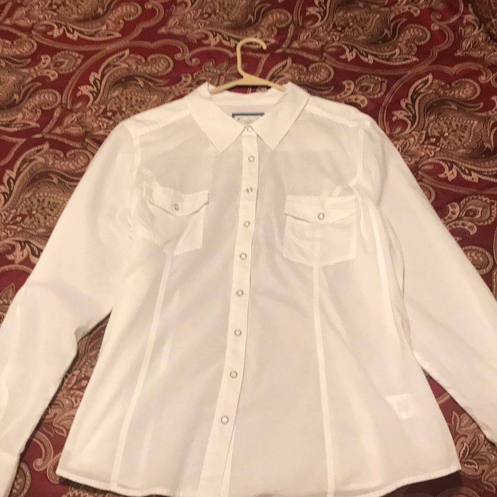 Style and Company XL Snap Front Ling Sleeve Blouse